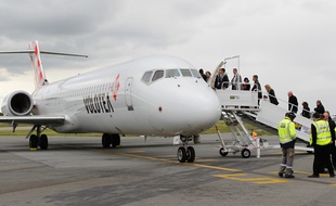 Un avion de la compagnie Volotea, à Nantes.