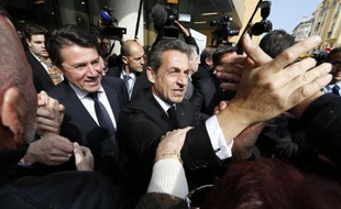 L'ancien président Nicolas Sarkozy à Nice le 10 mars 2014