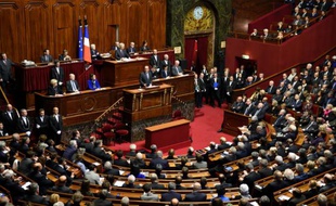 Le président François Hollande devant le Parlement réuni en Congrès, le 16 novembre 2015