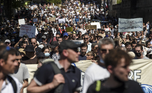 Manifestation contre le pass, le 14 août 2021.