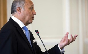 Le ministre français des Affaires étrangères Laurent Fabius lors d'une conférence de presse le 29 juillet 2015 à Téhéran