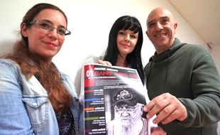 Cynthia Sébastia Paladini, Tania Jakic et Michel Adragna, trois des quatre fondateurs du magazine de rue Sans Abri 06, avec Tatiana Sikic (absente sur la photo)