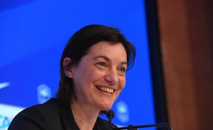 Corinne Diacre en conférence de presse le 26 février 2020 à Paris.