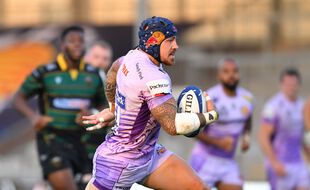 Jack Nowell, l'ailier d'Exeter, auteur d'un essai lors du quart de finale de Champions Cup contre Northampton, le 20 septembre 2020.