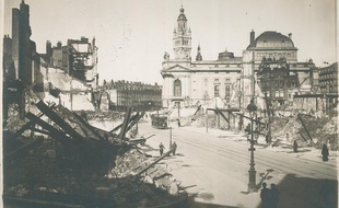 La rue Faidherbe de Lille pendant la Guerre 14-18.