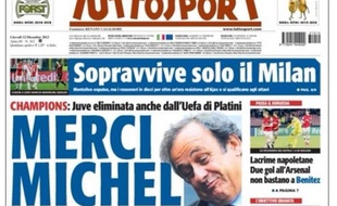 Capture d'écran de la Une de Tuttosport le 12 décembre 2013