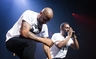 Stomy Bugsy et Passi, ici lors de la première date de la tournée, vendredi au Zénith d'Auvergne à Clermont.