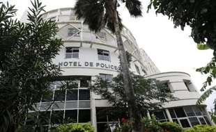Le commissariat central de Saint-Denis à La Réunion le 2 juin 2015 après une arrestation d'une filière présumée de jihadistes