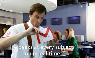 «Gmail-Man», dans le spot de Microsoft.