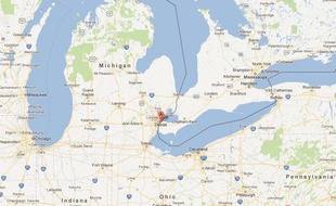 Google Maps de Détroit (Michigan, Etats-Unis).
