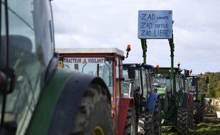 Près de 150 tracteurs «vigilants» se sont installés autour de la ferme Fresneau à Notre-Dame-des-Landes, le 10 novembre 2016.