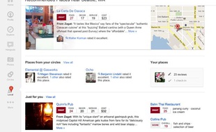 L'interface de Google+ Social.