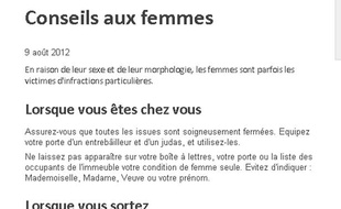 Capture d'écran du site du ministère de l'Intérieur fait le 17 octobre 2013.