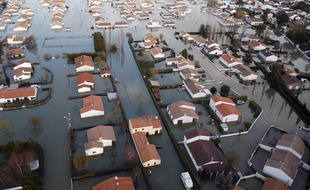 Des quartiers entiers de la Faute-sur-Mer sont encore sous les eaux, le 1er mars.