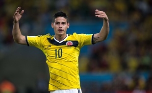 James Rodriguez lors du match Colombie-Uruguay, le 28 juin 2014, à Rio.