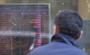 A la bourse de Milan, le 26 février 2013.