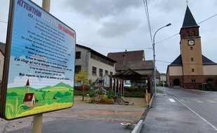 Le panneau à Muhlbach-sur Munster (Haut-Rhin), le 6 octobre 2020.