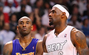 Kobe Bryant et Lebron James à Miami, en février 2013.