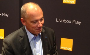 Stéphane Richard lors du lancement de la Livebox Play, le 31 janvier 2013 à Paris.