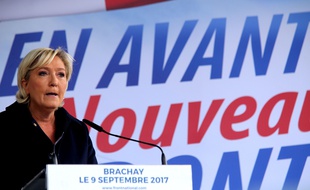 Marine Le Pen fait sa rentrée à Brachay, le 9 septembre 2017.