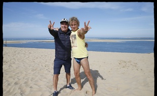 Le réalisateur Fabien Onteniente et Franck Dubosc sur le tournage de Camping 3