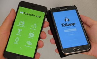 Les deux nouvelles applications StrasTV App et Tchapp.
