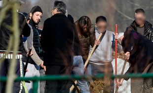 Abid Aberkan à l'enterrement de Brahim Abdeslam, le 17 mars 2016.