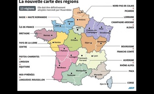 Carte redécoupage des régions.