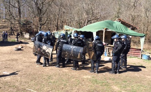 Le 6 mars sur le site de Sivens lors de l'évacuation des zadistes par les gendarmes