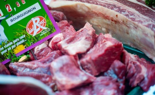 De la viande de bœuf étiquetée "label rouge".