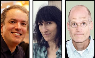 De gauche à droite : Emmanuel Guibert, Catherine Meurisse et Chris Ware