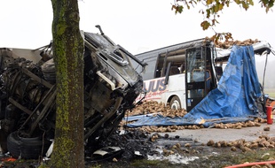 Un accident entre un car scolaire et un camion a eu lieu près d'Arras le 14 novembre 2016