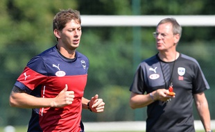 Emiliano Sala à l'entraînement sous le maillot bordelais.