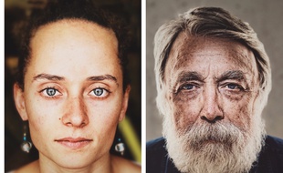 Deux portraits réalisés à l'aide d'une boîte de Big Mac et d'un iPhone.