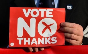 Un partisan du "Non" au référendum sur l'indépendance de l'Ecosse,le 16 septembre 2014 à Edimbourg