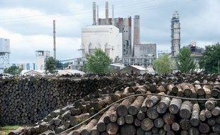 Biganos, 8 juillet 2012. - L'usine papetiere Smurfit Kappa de Biganos (Gironde). - Photo : Sebastien Ortola