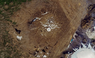 Le glacier disparu Okjökull, en Islande.