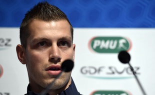 Morgan Schneiderlin en conférence de presse, le 19 mai 2014