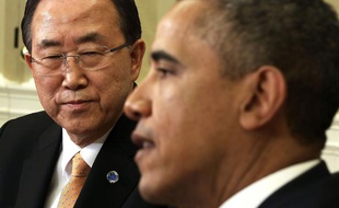 Ban Ki-moon et Barack Obama à Washington le 11 avril 2013.