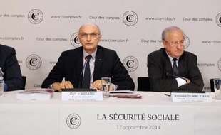 Le président de la Cour des Comptes Didier Migaud durant une conférence de presse à Paris le 17 septembre 2014
