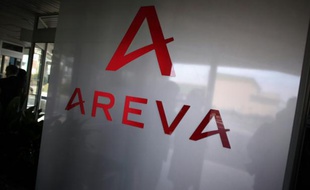 Le logo du groupe nucléaire français Areva le 29 mars 2013