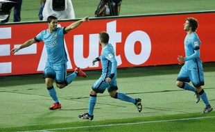 Luis Suarez a marqué un triplé contre Guangzhou en demi-finale du Mondial des clubs, le 17 décembre 2015.