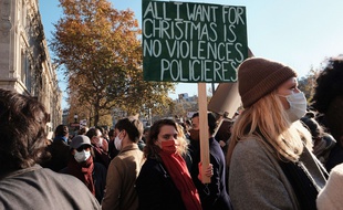 Manifestation contre la loi « Sécurité globale » et contre les violences policières, à Paris le 28 novembre 2020.