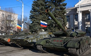 Un véhicule de l'armée dans l'est de l'Ukraine le 5 novembre 2014.
