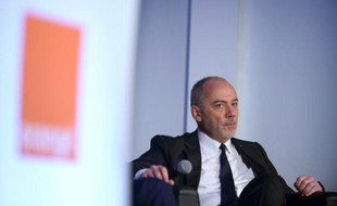 Le PDG d'Orange, Stéphane Richard, lors de la présentation des résultats de l'opérateur à Paris, le 16 février 2016