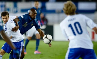 Abou Diaby, lors de la victoire 1-0 de l'équipe de France contre la Finlande, le 7 septembre 2012.