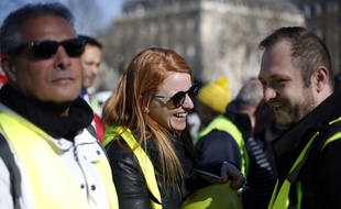 Ingrid Levavasseur en «gilet jaune», le 17 février 2019 à Paris.