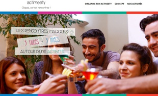 Capture d'écran de la page d'accueil du site Actimeety.
