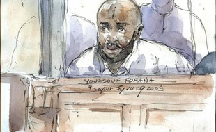 Youssouf Fofana, pendant l'audience du 29 avril 2009, au premier jour du procès du «gang des barbares».