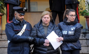 Maria Angela Di Trapani (C), a female mobster suspected of being the mastermind behind a reshuffle of the Sicilian Mafia following the death of